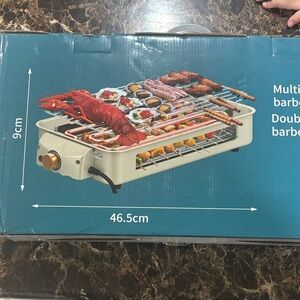 Electric Barbecue Grill with Adjustable Heat - Cream